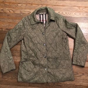 BURBERRY BRIT Olive Green Brown Nova Quilt Jacket